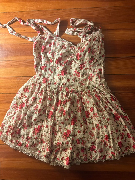 Show Me Your MuMu Dresses & Skirts - Show Me Your MuMu Floral Romper with Pink Rose Print
